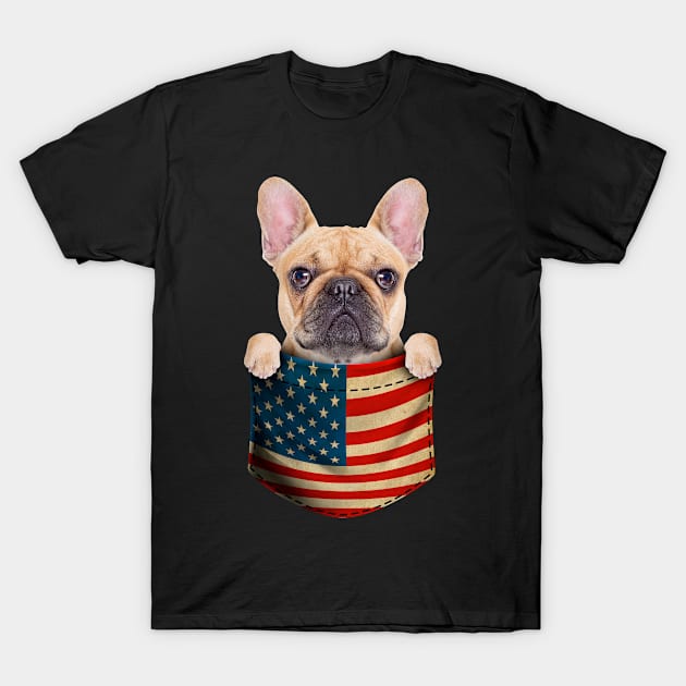 French Bulldog In The Pocket 4th Of July T-Shirt by snnt